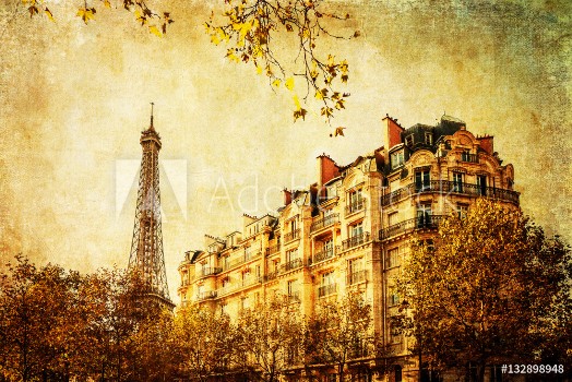 Picture of vintage style picture of the Eiffel Tower